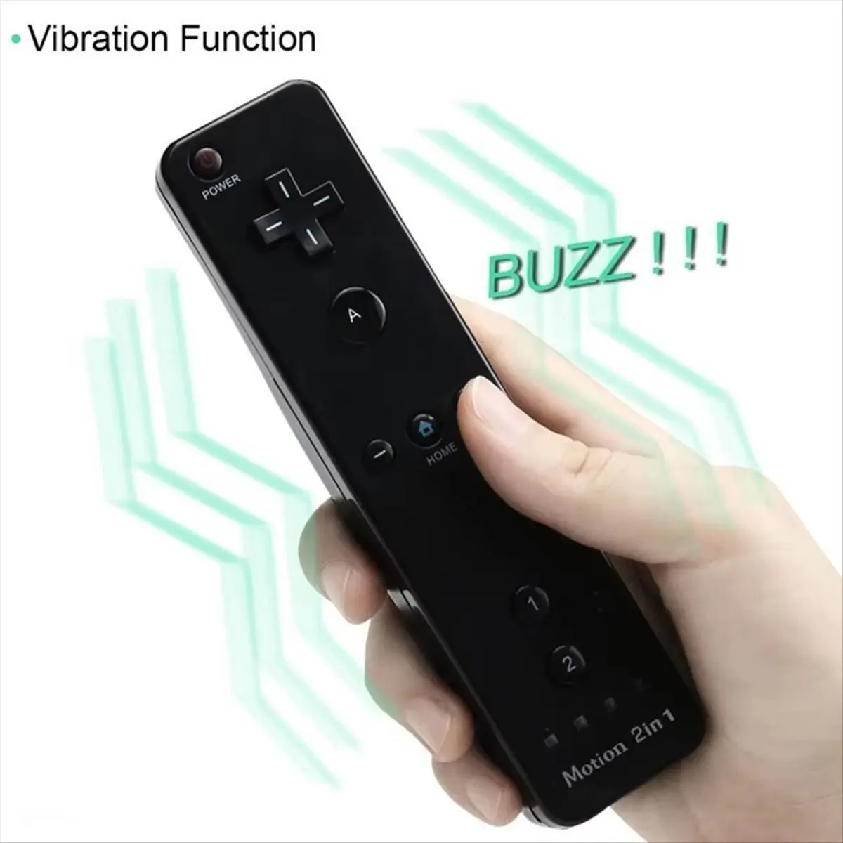 (A03R) Bluetooth Gamepad for Wii / Wii U Console Wireless Remote Controller with Motion Plus, Nunchuck, and Wrist Strap B