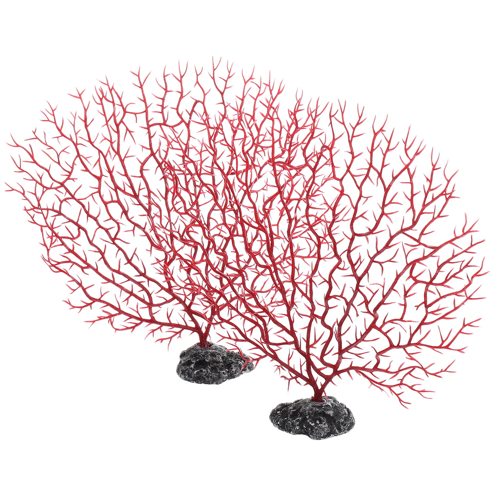 

2Pcs Aquarium Sea Fan Decor Medium Size Simulation Corals Artificial Water Plants Fish Tank Accessories Plastic Reef Ornament