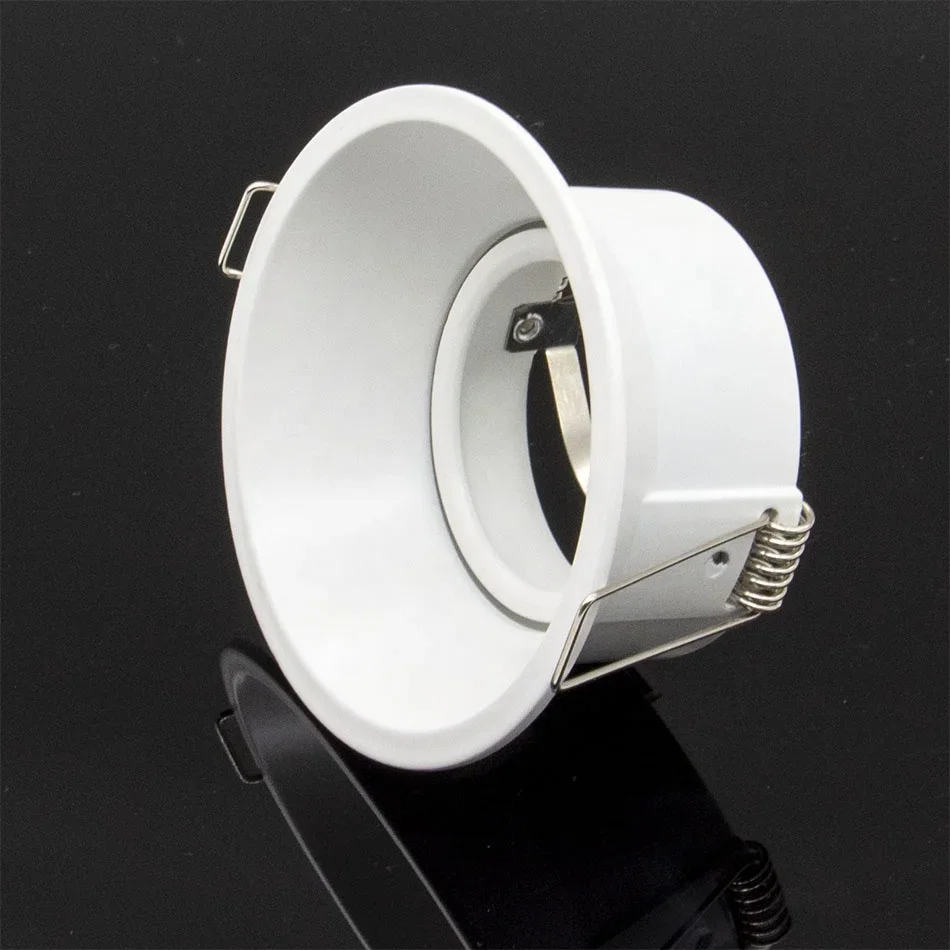 75Mm Uitgesneden Mr16 Ronde Onderlaag Behuizing Spotlight Armatuur Aluminium Verzonken Led Lamp Gu10 Downlight Fitting Voor Interieur