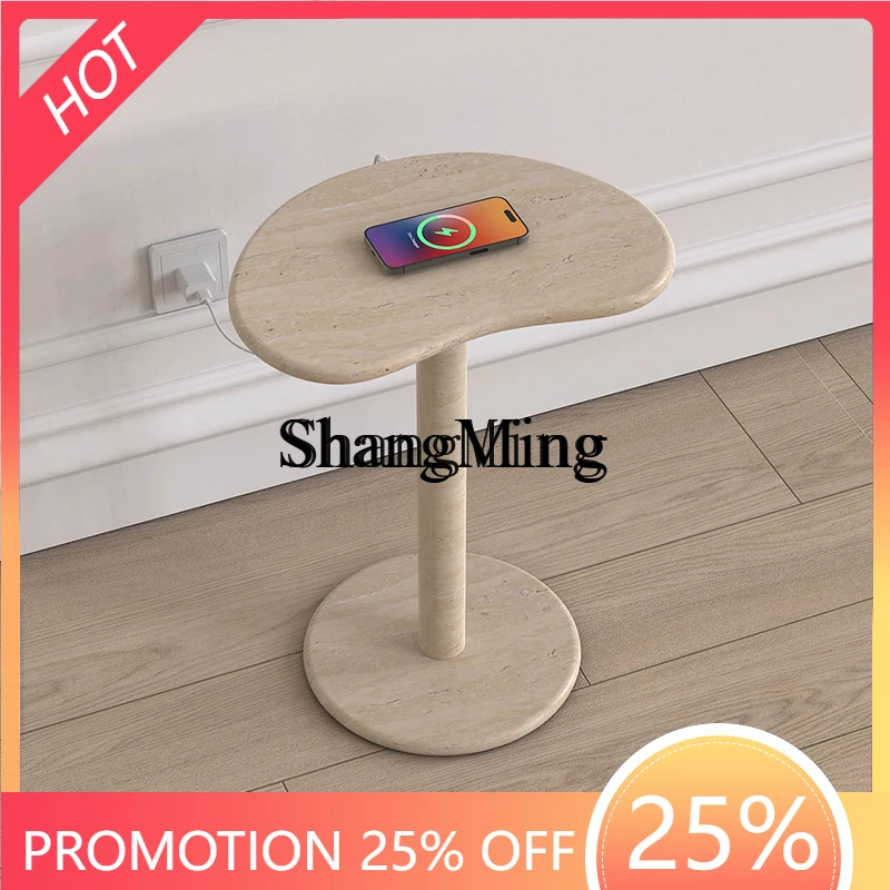 

FG good-looking luxury living room sofa marble cave stone edge few minimalist balcony bay window side table small coffee table