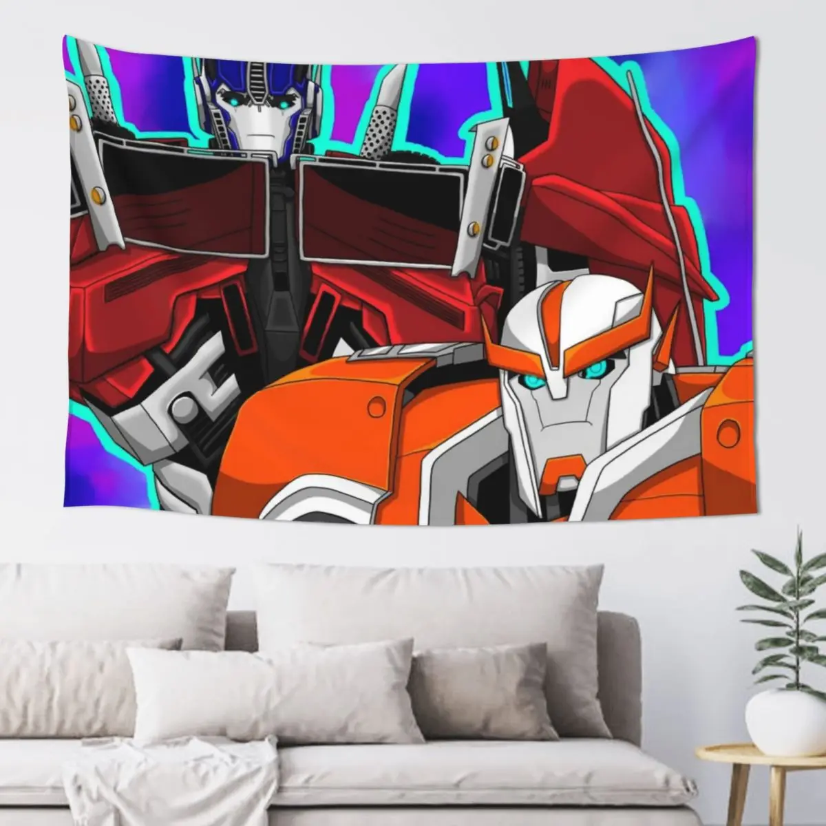 TFP Optimus and Ratchet - Independent Artist Work Tapestry Wallpaper Wall Hanging Tapestry