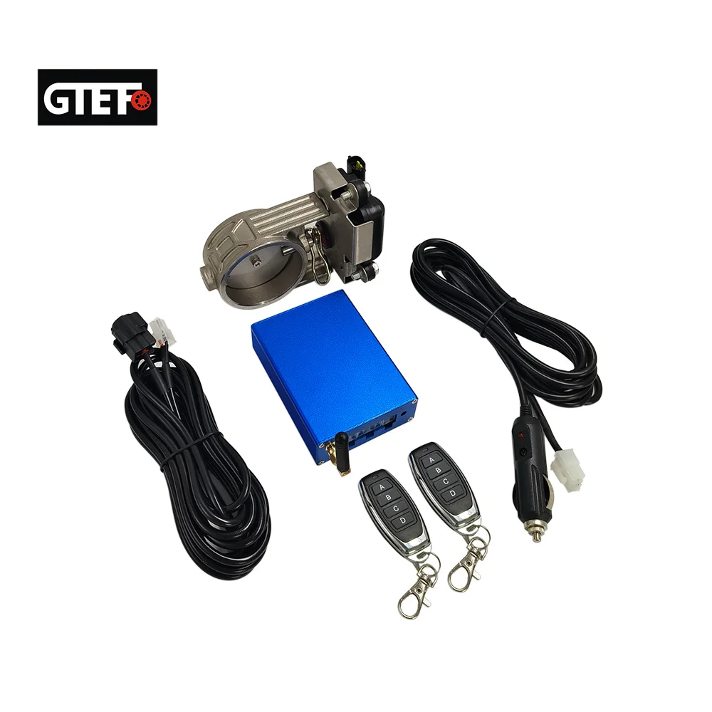 GTEFO Universal Car Exhaust Pipe Valve Electric Kit Multi-Angle Mode Remote Controller Device 51 63 76mm Stainless Steel