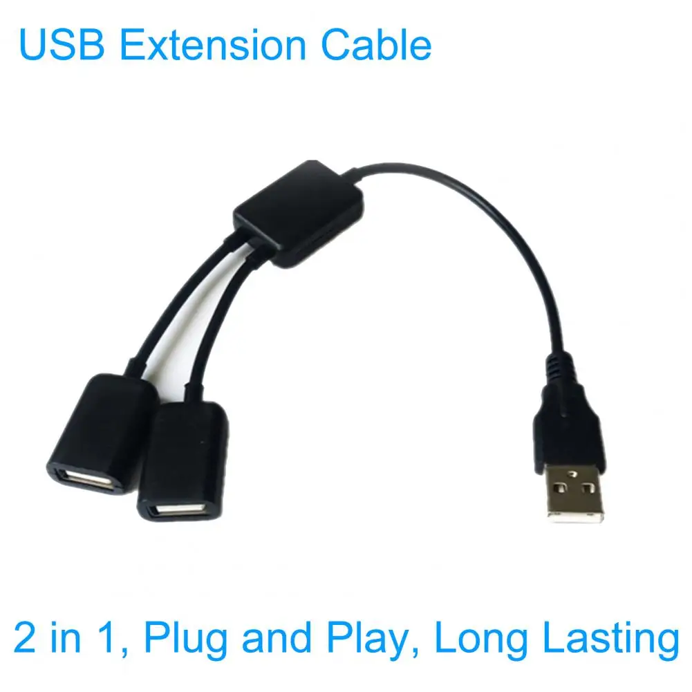 Prático Linha Anti-interferência Livre Driver USB Cabo de Extensão USB Extensor 1 Macho para 2 Hub USB Fêmea Cabo de Extensão