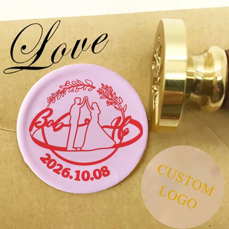 

Personalized Initials Name Date Letters Wax Seal Stamps 3cm Wedding Wax Seal Kit Custom Any Logo for Wedding Invitation Envelope