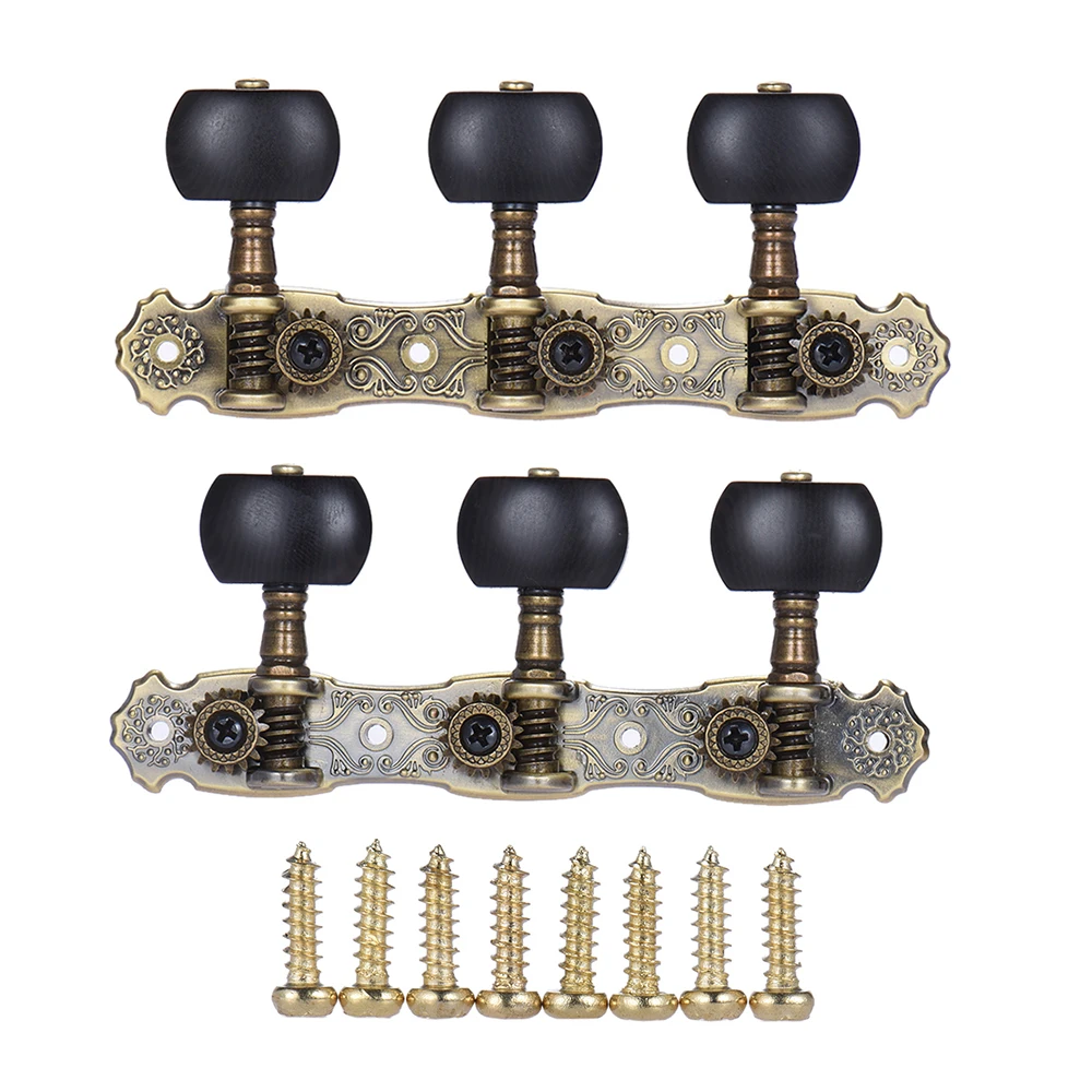 Alice 2 Pcs (L&R) Classical Guitar Tuning Peg Bronze Plated Acoustic Guitar Machine Heads 1 : 16 Tuning Keys Knobs String Tuners