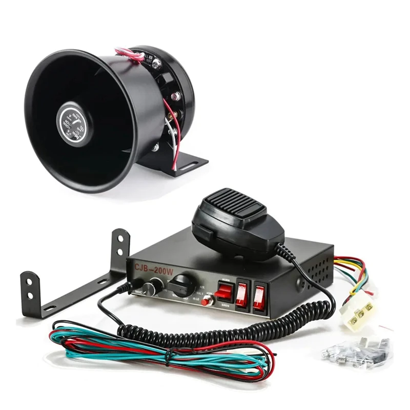 

Police Siren For Car Loudspeaker Megaphone Electronic 12V 200W Warning Speaker Truck Car Police Emergency Alarm, Durable