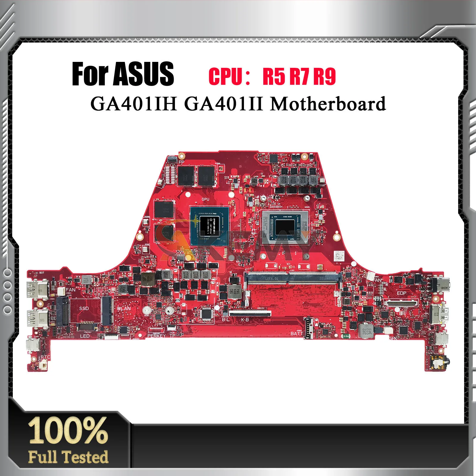GA401IH Laptop Motherboard For ASUS ROG Zephyrus G14 GA401II GA401IH GA401I Notebook Mainboard With R5 R7 R9 CPU 115% tests OK
