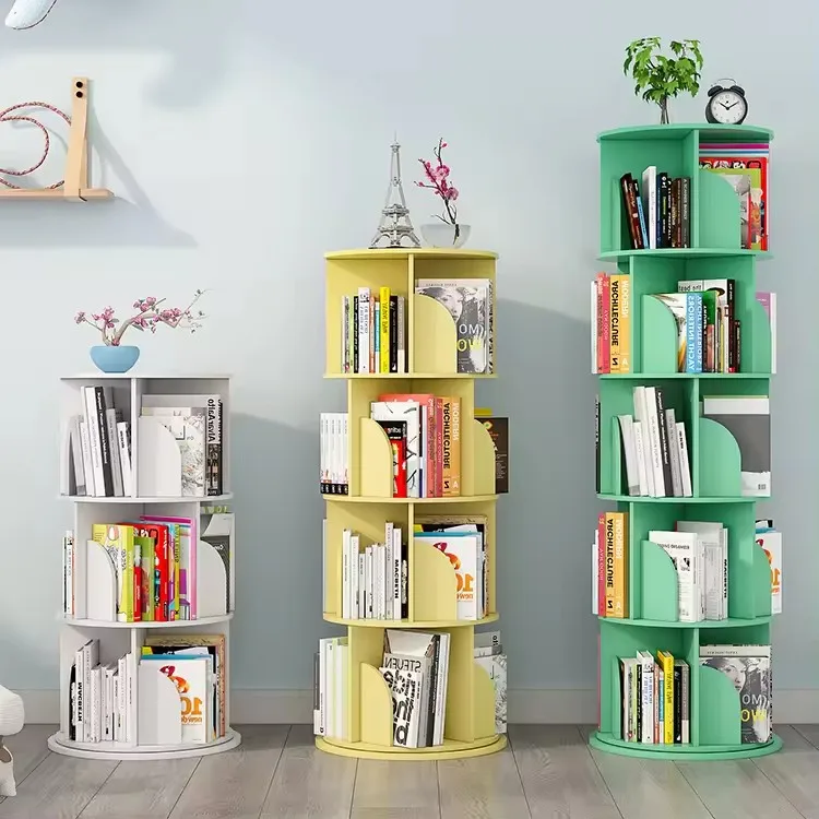 Multistory bookshelf 360-degree rotating modern design high quality using for library living room