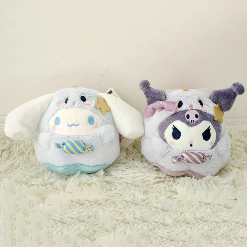 Porte-clés en peluche série Hello Kitty, poupées douces, joli sac de dessin animé pour fille, pendentif, sac à dos, jouets périphériques Anime, cadeaux