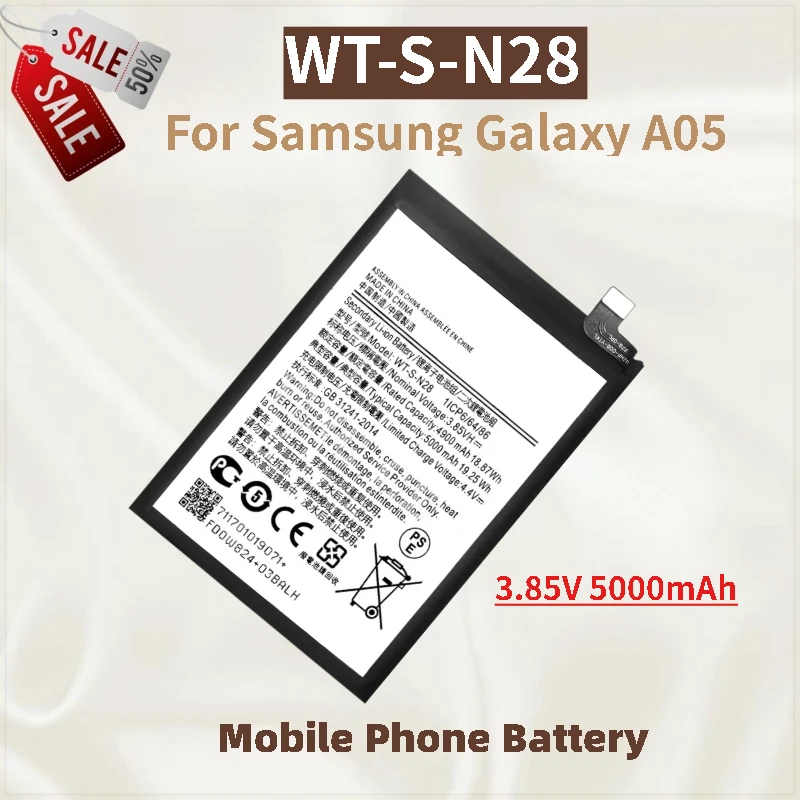 

Phone Battery WT-S-N28 3.85V 5000mAh For Samsung Galaxy A05 Brand-New High Quality Replacement Battery