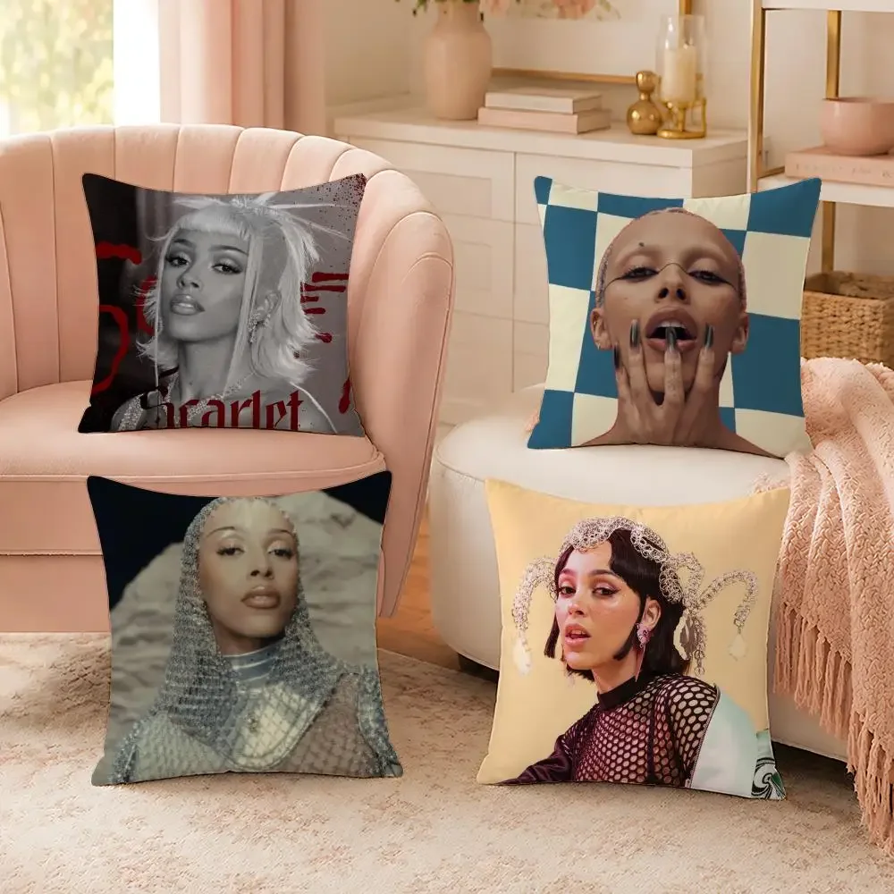 Trending Rapper Doja Cat Cushion Cover Custom Plush Pillow Cover Soft Cloud Comfort for Sofa Bed Couch