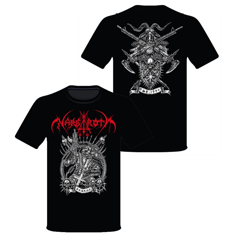 T-shirt à manches courtes pour hommes, style rétro européen et américain, motif LOGO du groupe de Black Metal allemand Nargaroth, Rock Punk