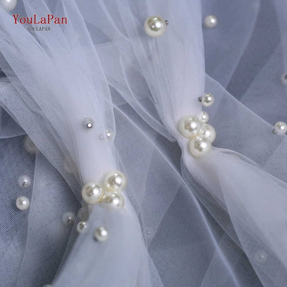 YouLasaupoudrer-Voile de mariage longueur coude V12, voile de mariage blanc, tulle avec perles pour patients, nouveauté 2024