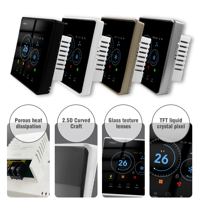 Thermostat de climatisation centrale Zigbee, télécommande filaire Programmable intelligente V pour Assistant vocal