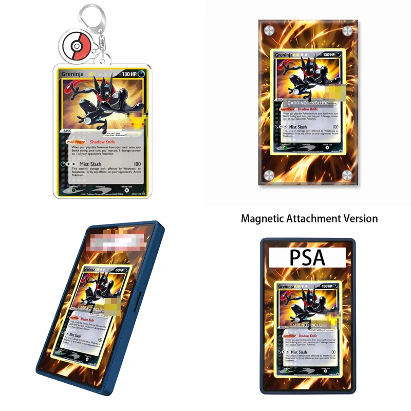 Étui de protection en acrylique recyclable pour porte-clés Greninja Gold Star Anime, idéal pour les fans de l'art et des événements Pokémon