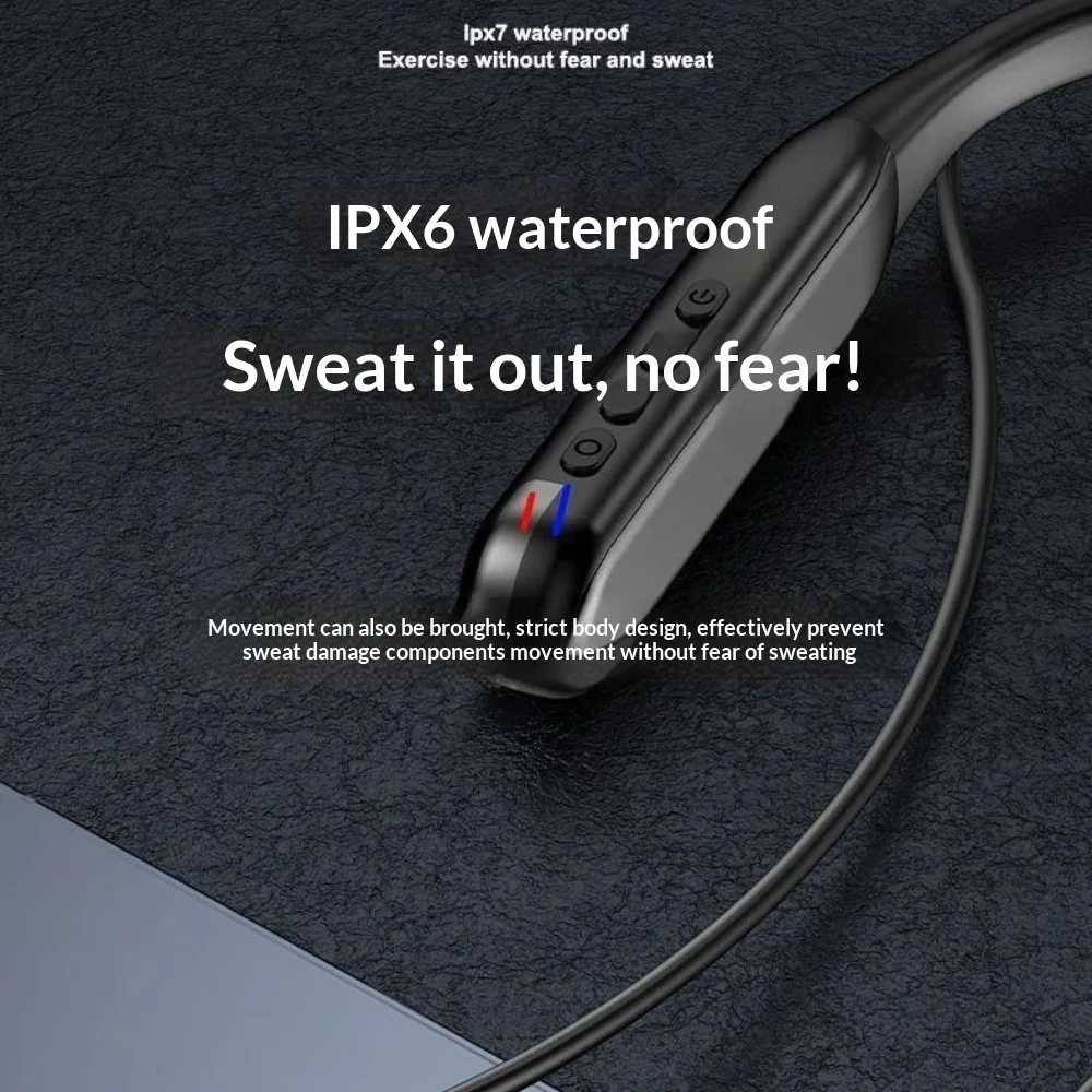 2025 New Model Neck-hung Bluetooth Headphones Non-In-Ear Comfortable Wearing Noise Cancellation Ultra-Long Battery Life Sports F view 4