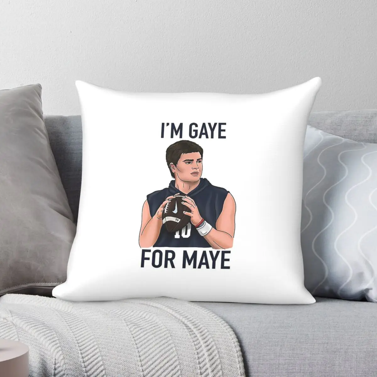 Drake Maye Quarterback Gaye For Maye Square Pillowcase Polyester Linen Velvet Creative Zip Pillow Case Sofa Seater Cover 45x45