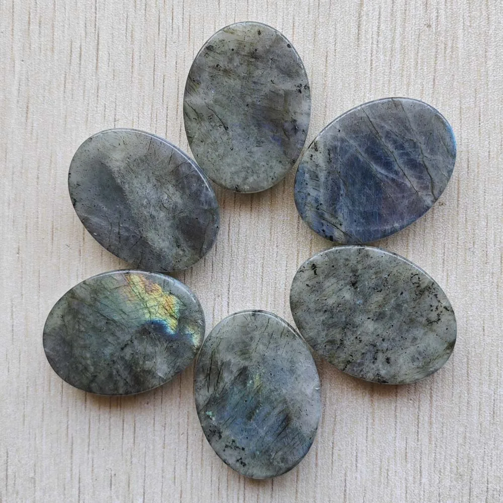Wholesale 6pcs Good quality Natural Labradorite stone Oval CAB CABOCHON 30x40mm beads for Diy jewelry making free shipping