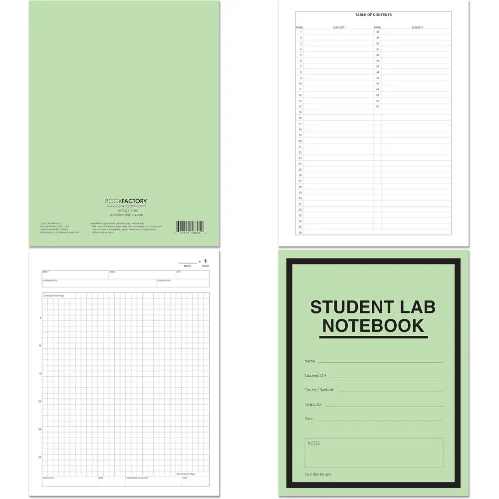 

Лабораторный блокнот Scientific Grid, 8,5x11, 50 листов, упаковка 25 шт., зеленый, сделано в США