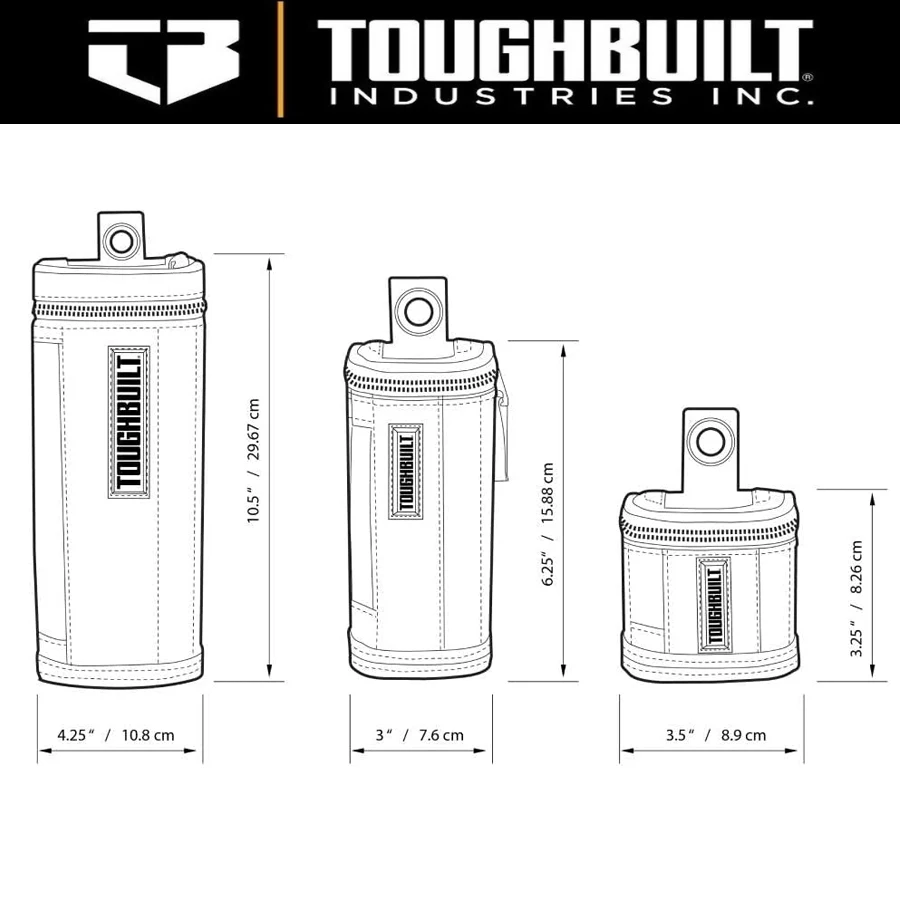 ToughBuilt TB-192-B Compact Octagon Tower Softbox 3 Pack Portable Tool Storage Box for for Tools Screw Parts Organizer
