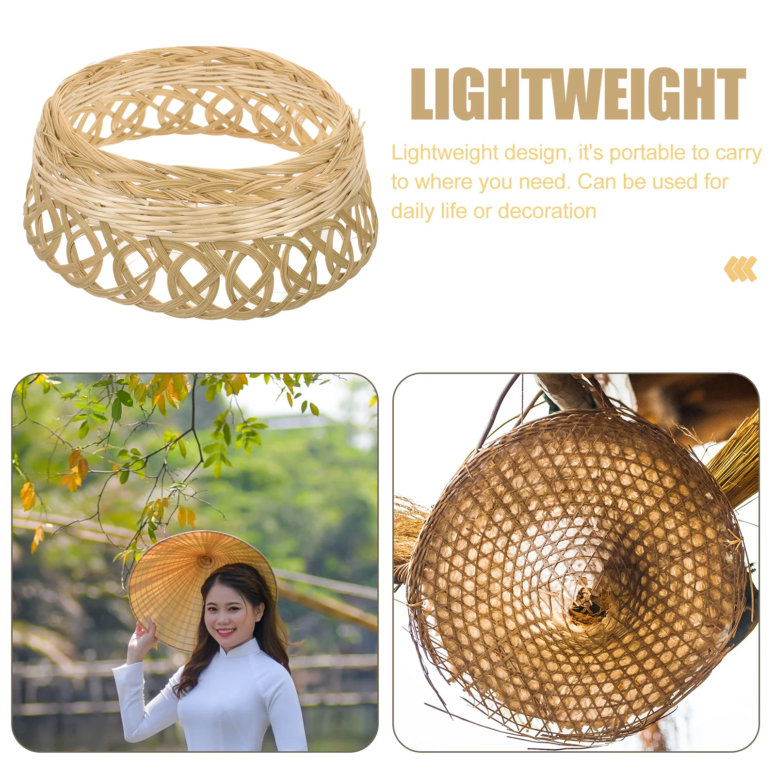 

6 Pcs Bamboo Straw Hat Ring For Oriental Diy Support Hats of Conical
