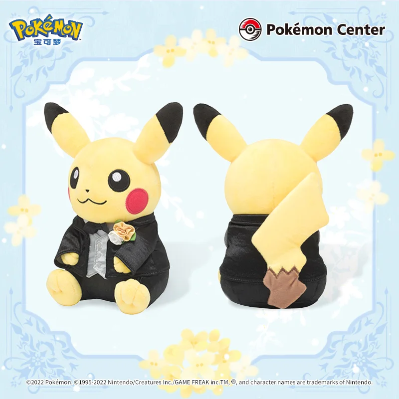 Juguetes de peluche genuinos de Pokemon pc Pikachu Garden, Serie de bodas, caja de regalo de muñeca linda, regalo de cumpleaños