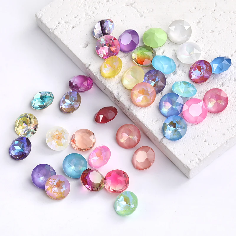 10mm 45pcs/Pack Round K9 Glass Crystal Beads Loose Rhinestones for Clothing Pointback Stones Gems for Craft DIY Accessories