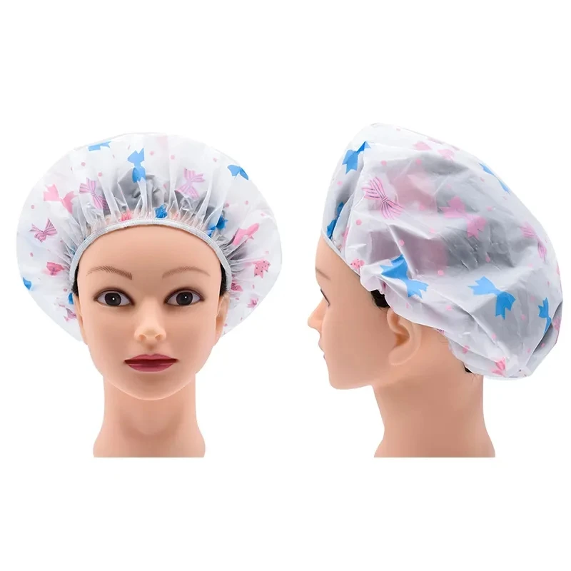 1pcs Waterproof Bath Cap Thickened Waterproof And Oil Fume Hat Women Spa Hair Salon Supplies Shower Cap Bathroom Accessories