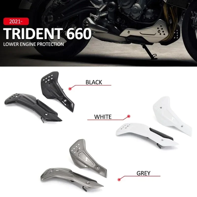 สำหรับ Triumph Trident Trident 660 2021-2022แผ่นป้องกันด้านข้างเครื่องยนต์มอเตอร์ไซค์ใต้แฟริ่ง