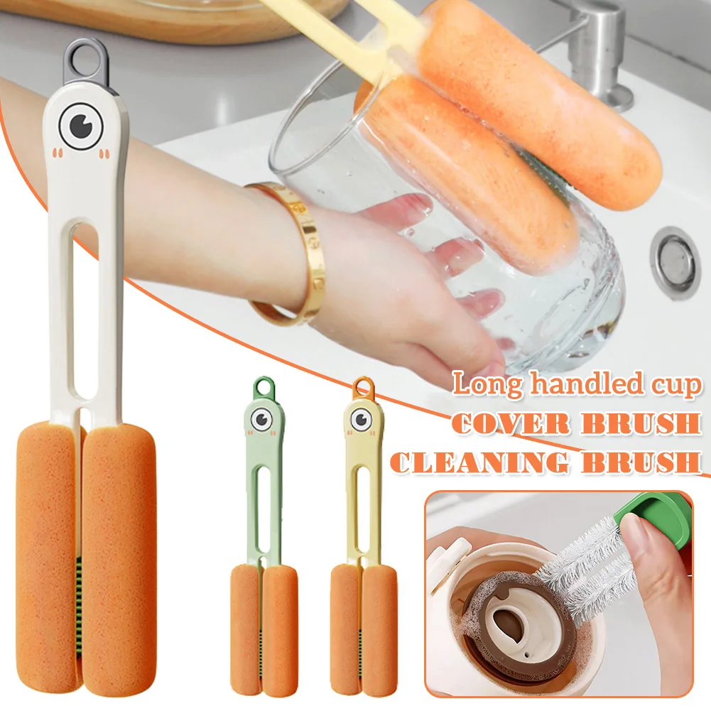 4-in-1 U-shape Bottle Cleaning Brush Glass Cup Lid Washing Kitchen Cleaning Tool Brush Hangable Cleaning Milk Bottle Brush