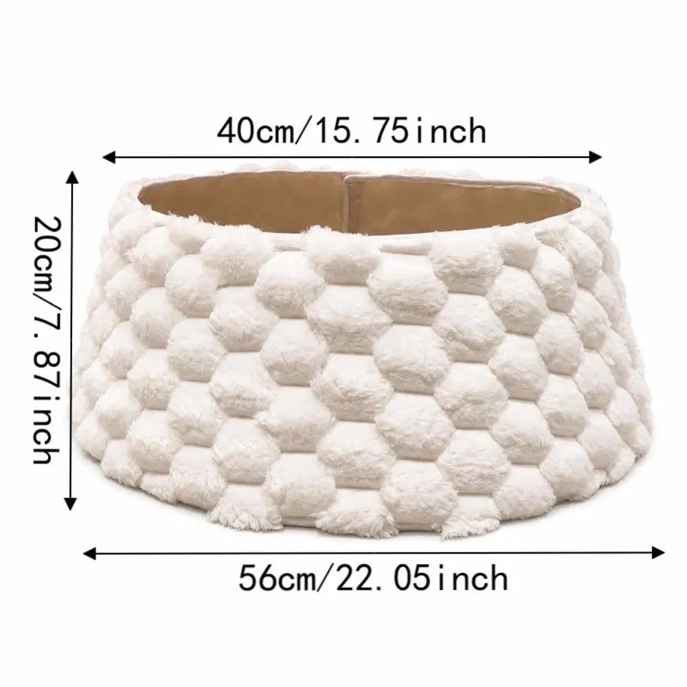 Gift Round Christmas Tree Skirt Foldable Vintage Tree Bottom Decoration 3D Fabric Pattern Xmas Tree Base Decor Office