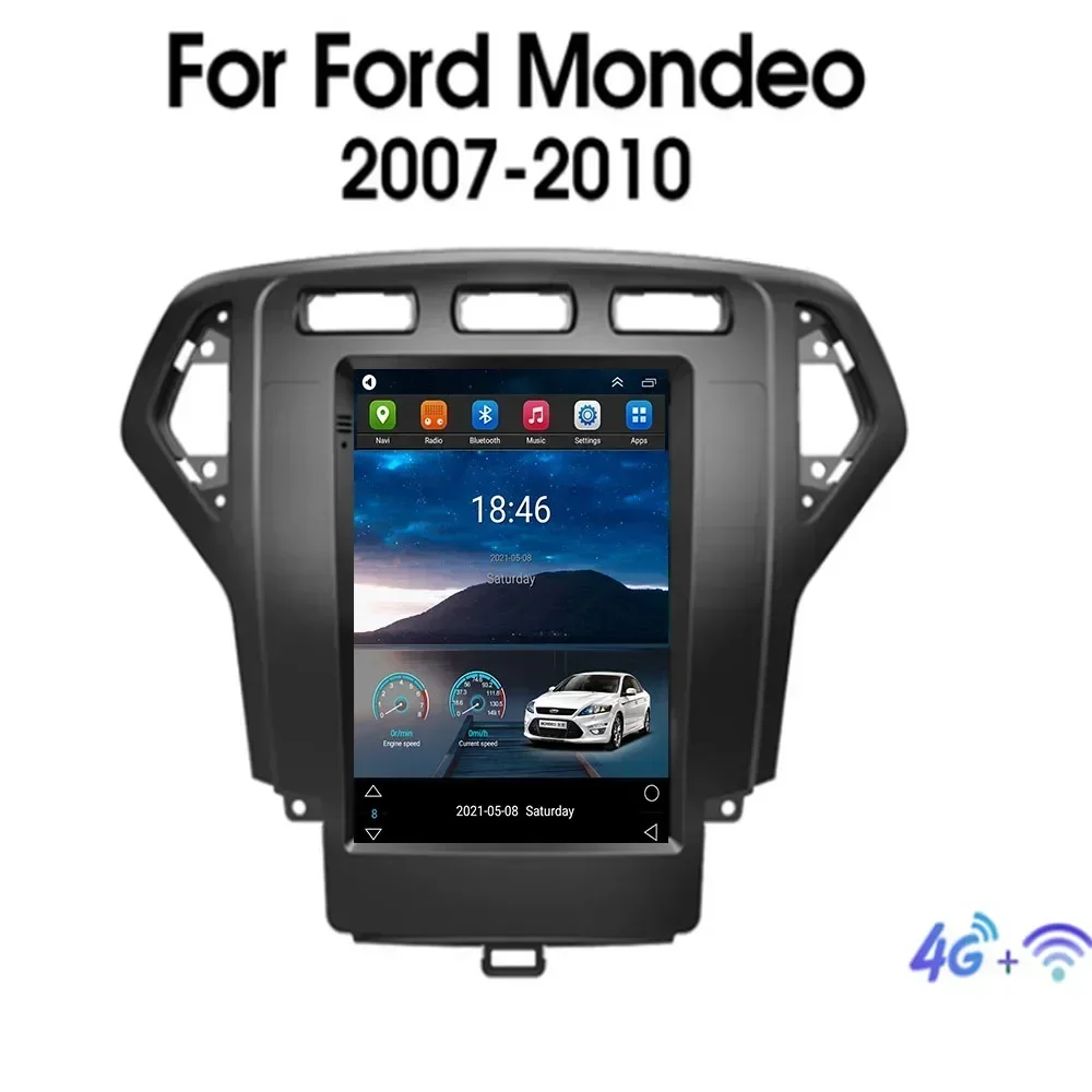 フォードモンデオ用カーラジオ,テスラスタイル,Android 13,GPS,メディアプレーヤー,ビデオ,ステレオ,DSP, RDS, 2007-2009, 2010