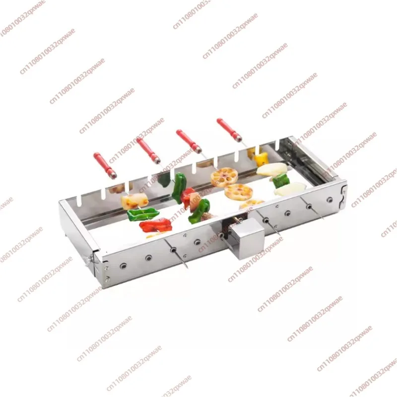 Commercial Stainless Steel Grill Skewers Full-automatic Barbecue Rotate Machine Width Adjustable Hot Dog Roller