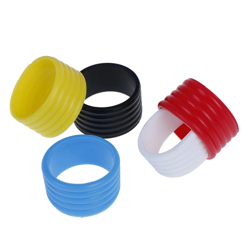 4pcs Tennis Racket Rubber Ring Grip Stretchable Stretchy Handle  Shockproof Absorber Anti-vibration Silicone Sports Accessories