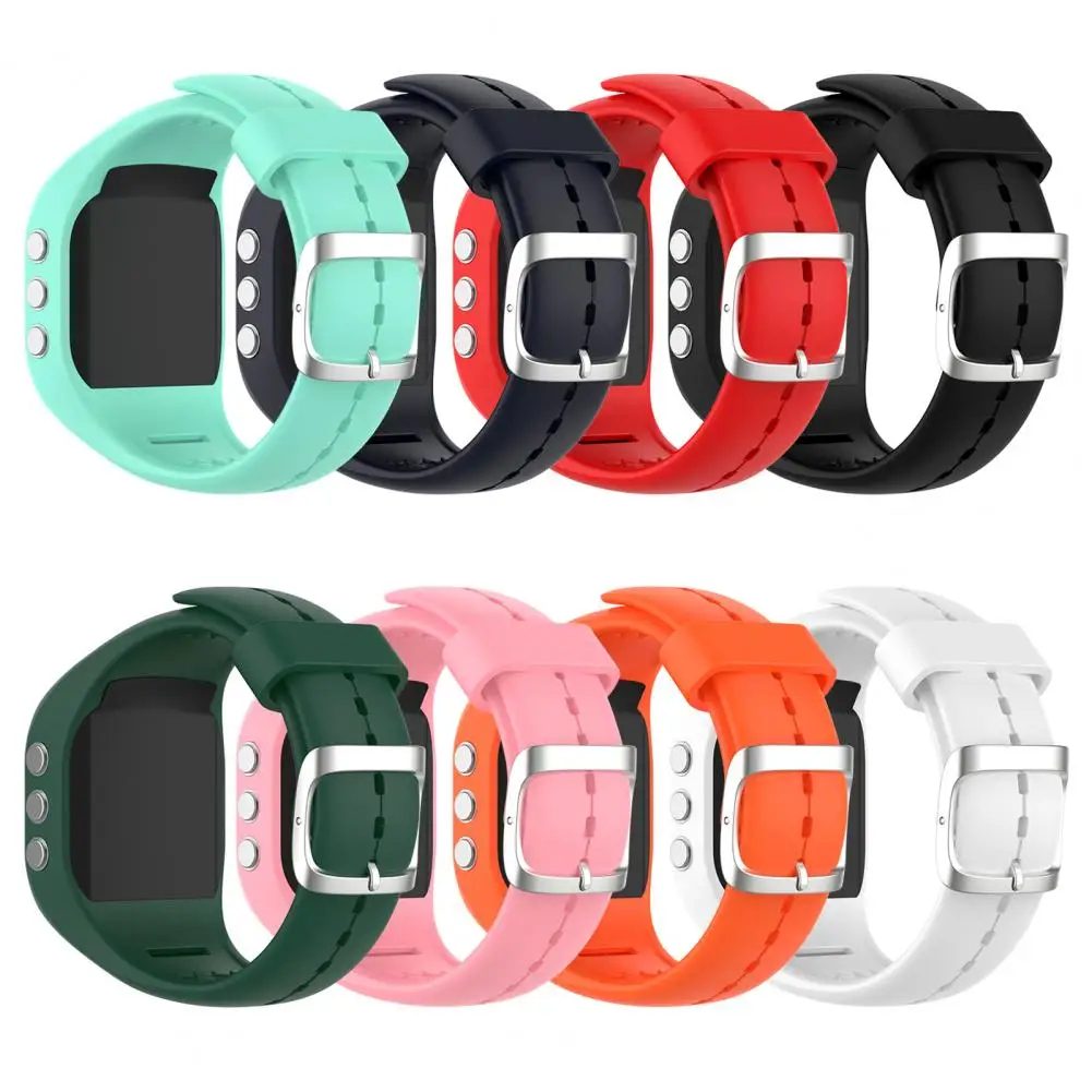 Stylish Silicone Watchband Silicone Wristwatch Band Prong Buckle Comfortable Replacement Watch Strap Band For Polar A300