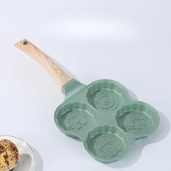 Egg Frying Wheat Rice Stone Flat Bottomed Small Pancake Pan Non Stick Household Four Hole Pan Egg Frying Tool