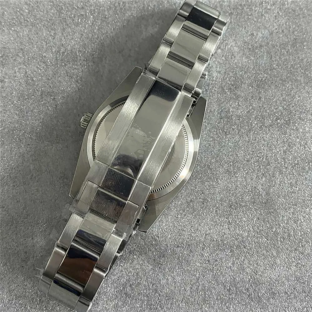 Imagem -06 - Oyster Perpetual Stainless Steel Ver Case Ver Strap Grupo Caixa de Vidro Safira para Nh35 Nh36 4r Movimento