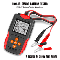 FOXSUR 12v & 24v Battery Tester for Wet/GEL/SLA/Flooded/EFB/Lead-Acid/AGM battery,Battery Analyzer Test Tool Digital Tester