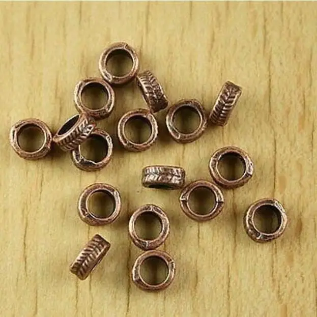 50pcs 6.6x3.3mm hole is 4.4mm copper-tone columniform beads h2155