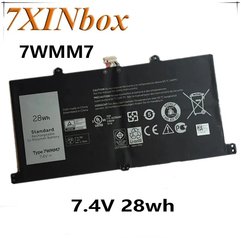 7XINbox 7WMM7 7.4V 28wh Original Laptop Battery For Dell l Venue 11 Pro Keyboard Tablet DL011301-PLP22G01 CFC6C CP305193L1 D1R74