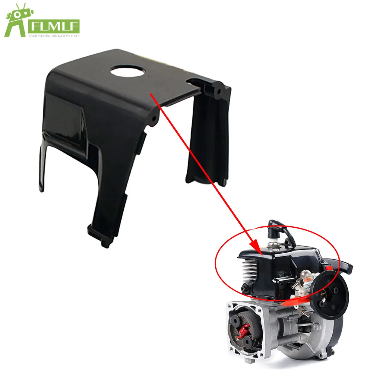 Tampa plástica do cilindro do carro rc caber 1/5 23-30.5cc zenoah cy motor apto para 1/5 hpi rofun rovan km baja fg losi gopped rc peças de carro