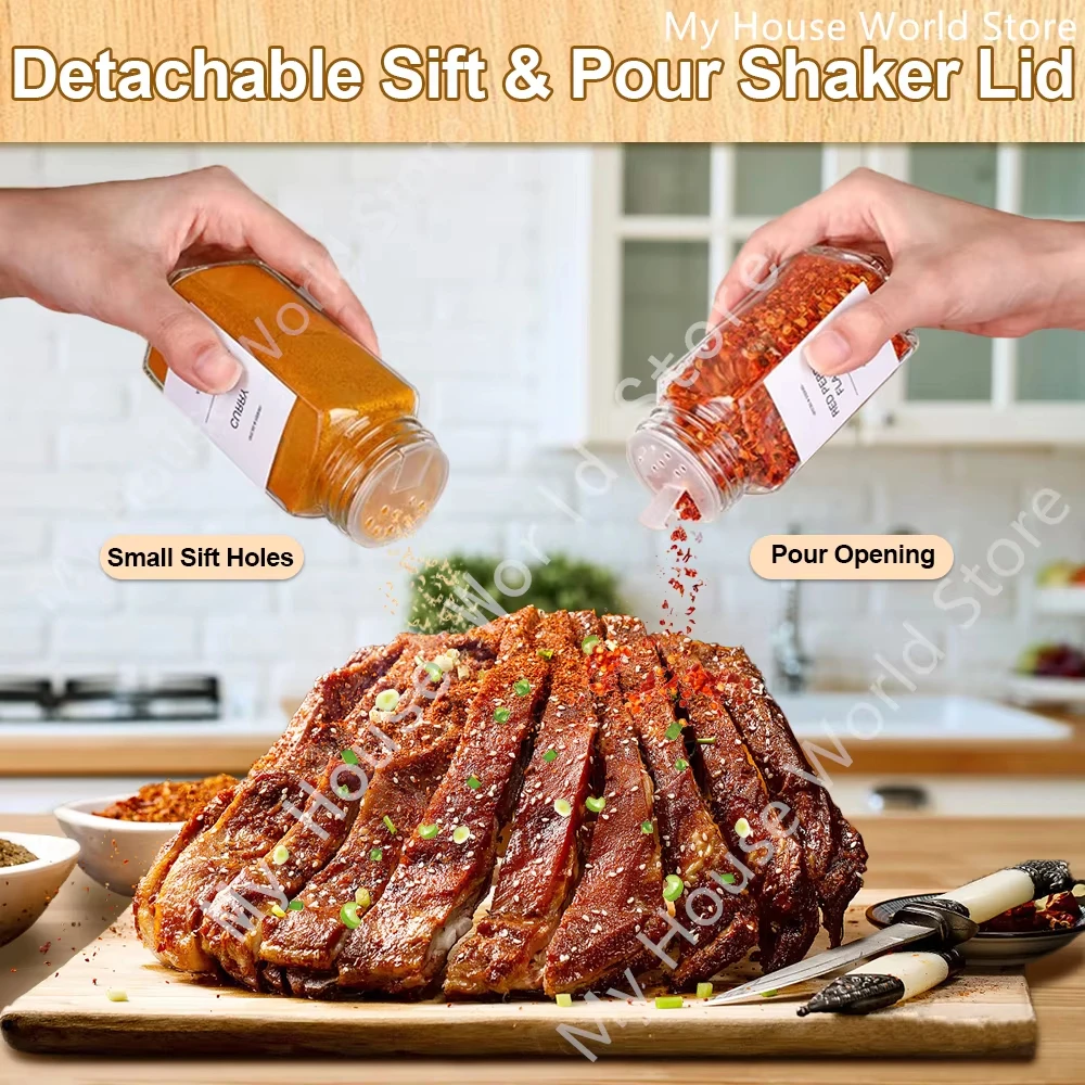 

6/12 шт. стеклянные банки для специй с бамбуковыми крышками, стеклянные банки на 4 унции, набор банок для специй, банки для приправ, органайзер, бутылки для хранения, полка для специй