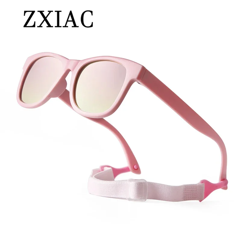 ZXIAC Fashion Cute Children Silicone Sunglasses Baby Trendy Colorful Polarized Sun Glasses Boys and Girls Outdoor Shades UV400