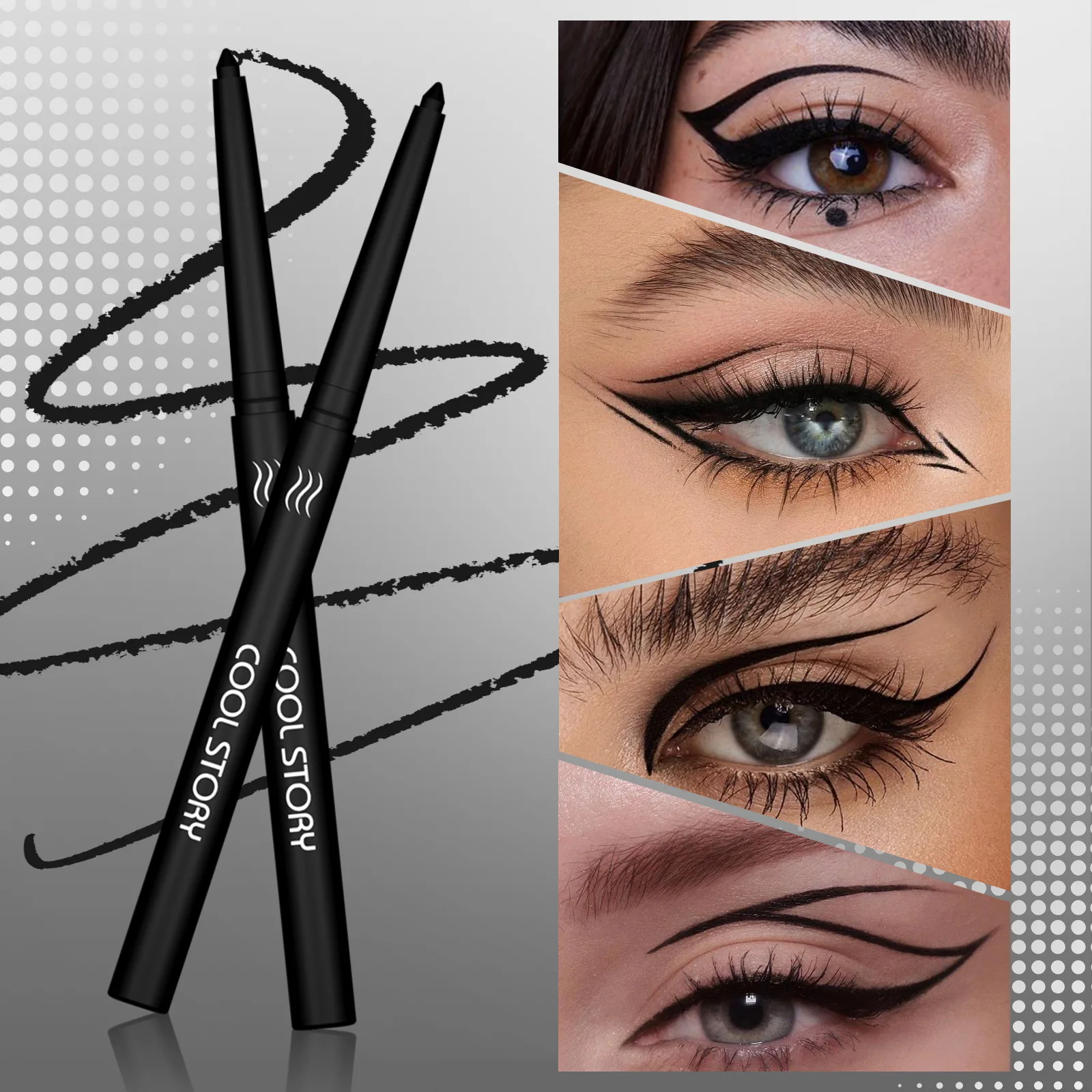 Matita gel eyeliner opaca monocolore, ombretto multifunzione cremoso e setoso, facile da colorare, impermeabile e resistente al sudore