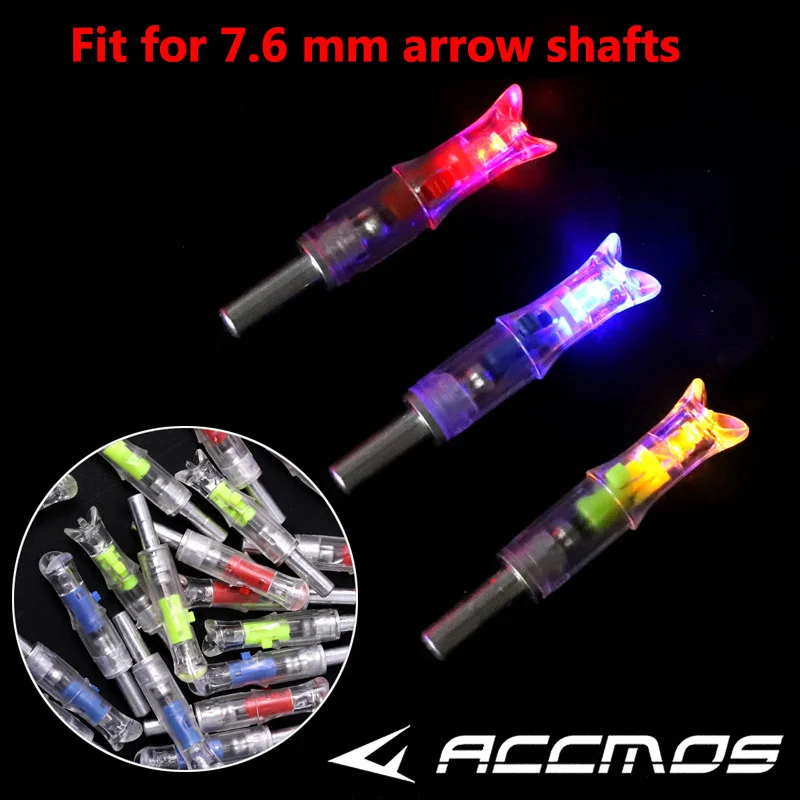 6Pcs/lot Automatical Released-activated Led Lighted Archery Arrow Nock Tail Fit for ID 4.2/5.2/6.2/7.6mm Archery shaft nocks