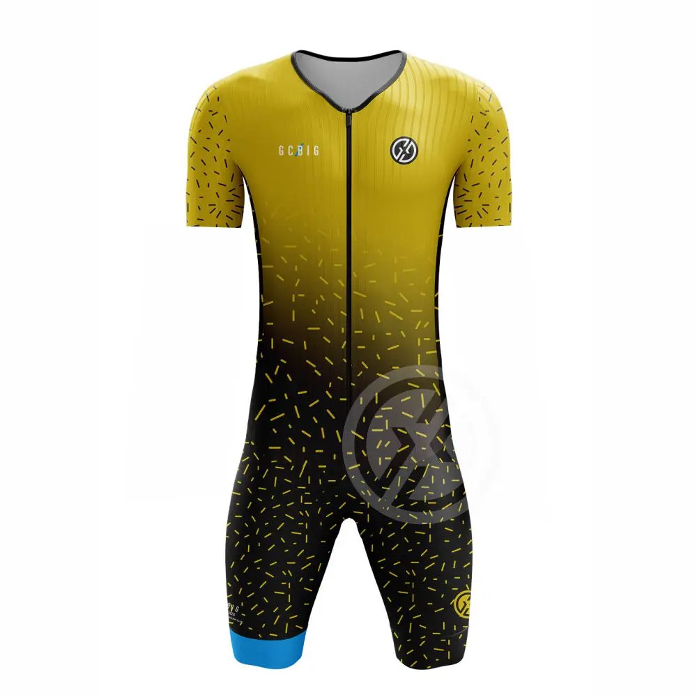 GCBIG-traje de triatlón para Hombre, mono de punto, Jersey, Skinsuit, ropa de Ciclismo contra salpicaduras, conjuntos de velocidad, mono, Culotte, Mtb