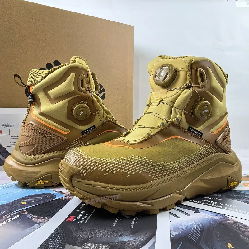 

Оригинальная брендовая новая роскошная зимняя теплая обувь для альпинизма, дизайнерские прогулочные ботинки с быстрой шнуровкой, противоскользящая обувь
