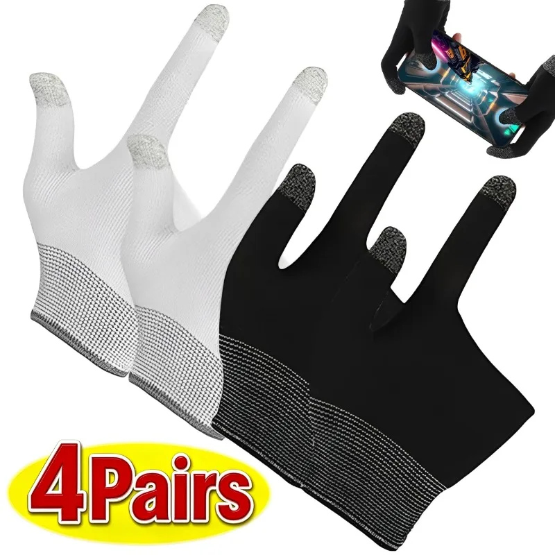 1-4Pairs Mobile Game Gaming Gloves Finger Thumb Sleeve Glove for Gamer Non-scratch Portable Mobile Gaming Gloves Accessories