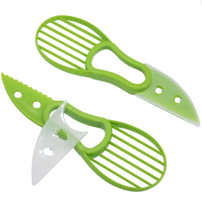 3 in 1 affettatrice di avocado shea corer burro frutta pelapatate taglierina separatore di polpa coltello di plastica utensili da cucina per verdure