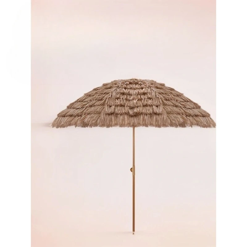 Simulated straw umbrella Large parasol Outdoor folding sun  Beach Thatched umbrella Scenic